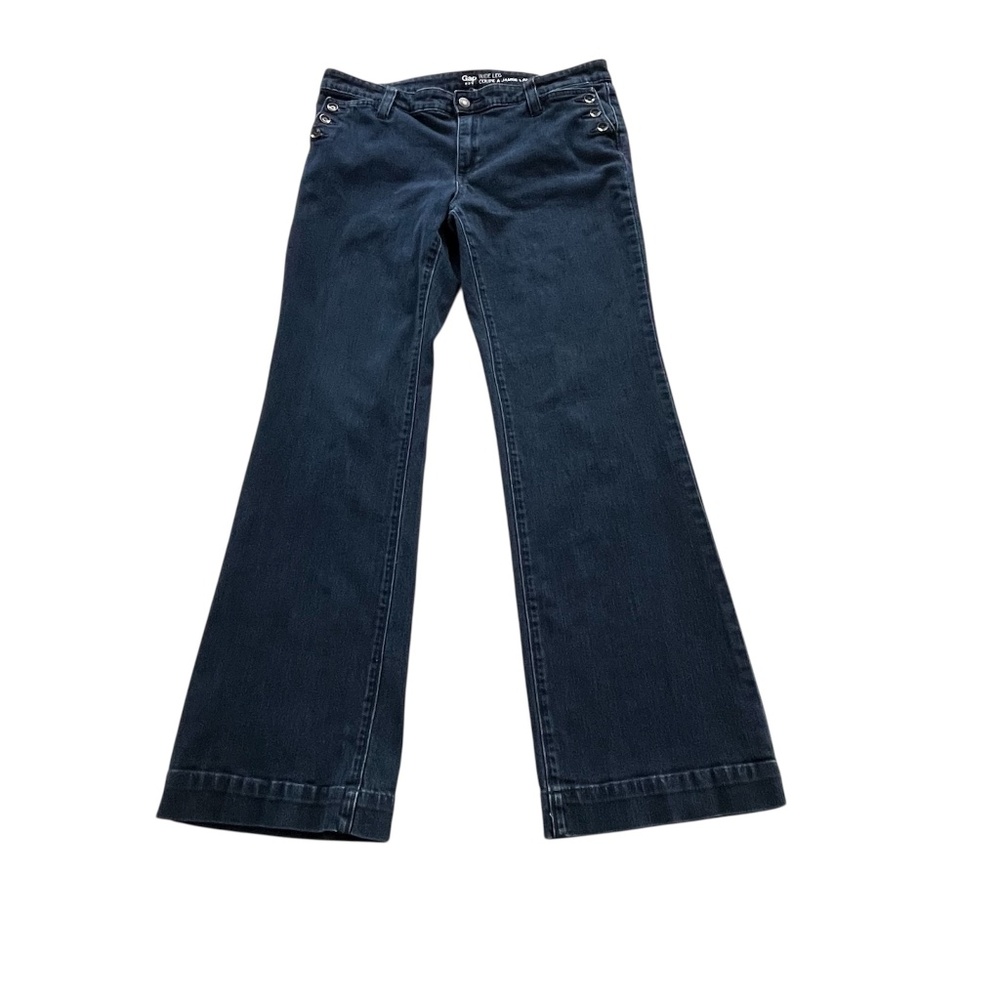 GAP Navy Flared Wide-Leg Jeans